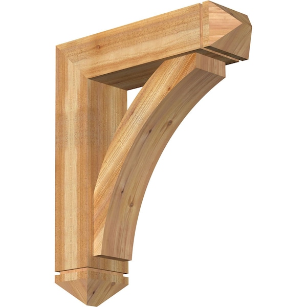 Ekena Millwork Thorton Arts and Crafts Rough Sawn Bracket w/ Offset Brace, Western Red Cedar, 8"W x 30"D x 36"H BKT0806X30X36THR03RWR - main
